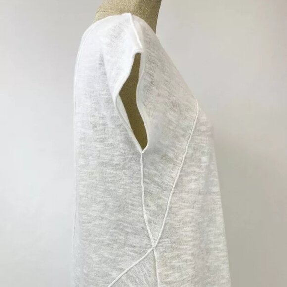 NWT EILEEN FISHER Top Cap Sleeve Organic Linen & Cotton White XS 2 Blouse - Picture 5 of 8